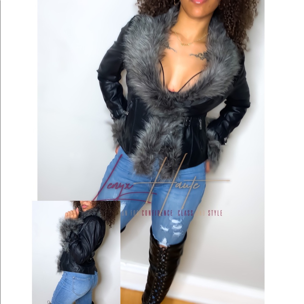 Faux Fur Leather Jacket